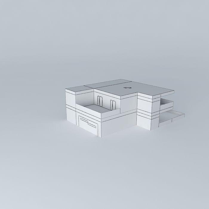 Modern House Free 3D model_4