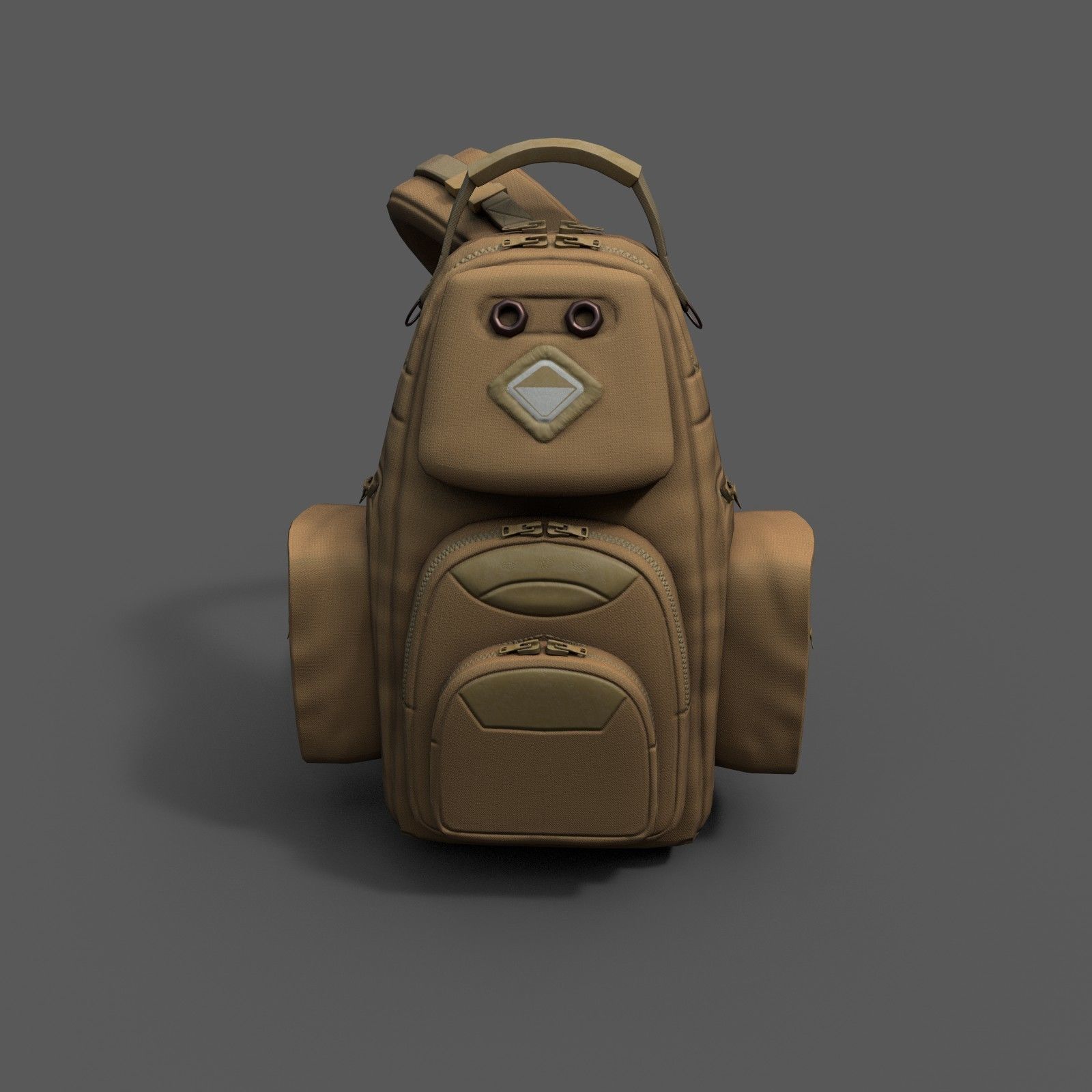 Backpack Camping scifi Generic Low-poly 3D model_1