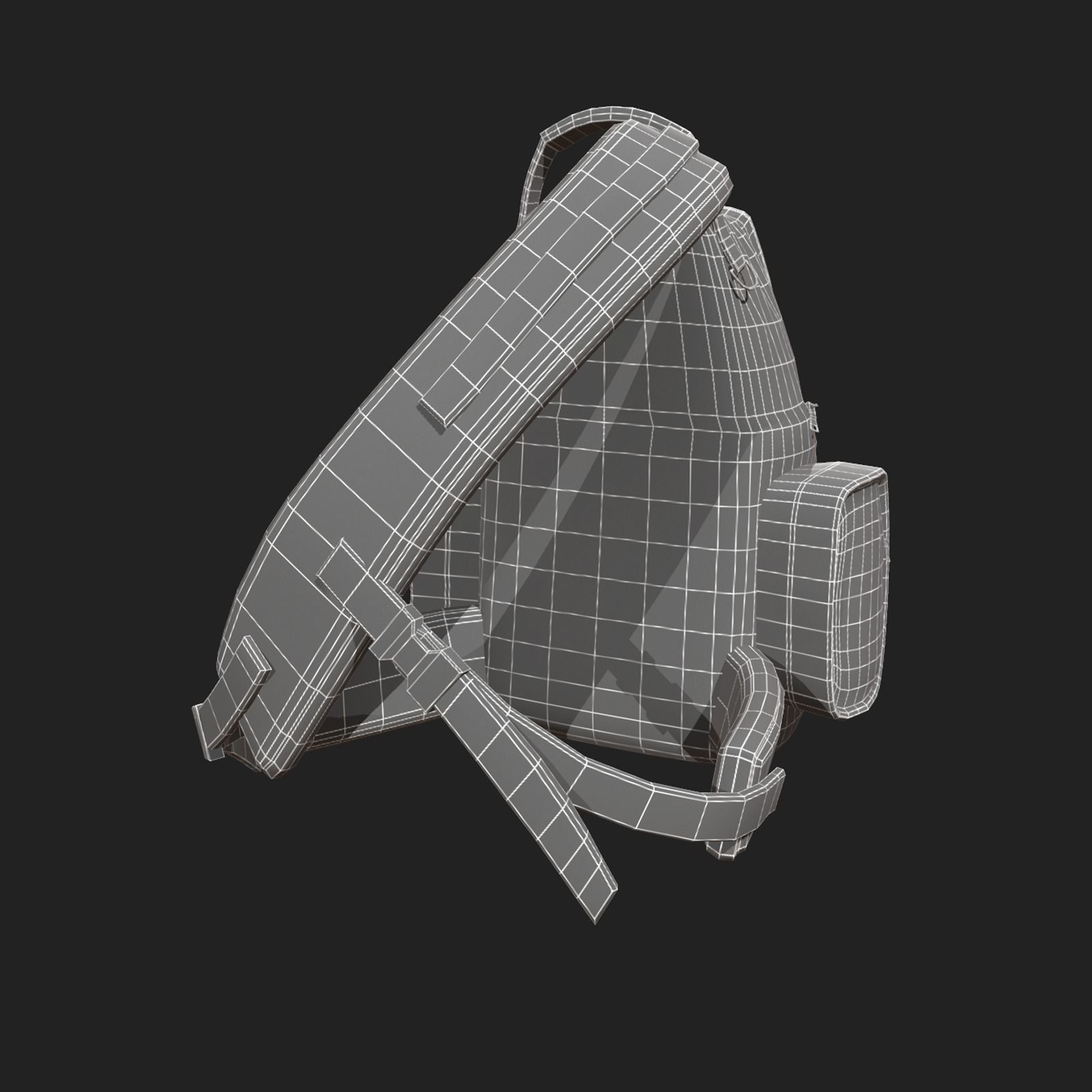 Backpack Camping scifi Generic Low-poly 3D model_5