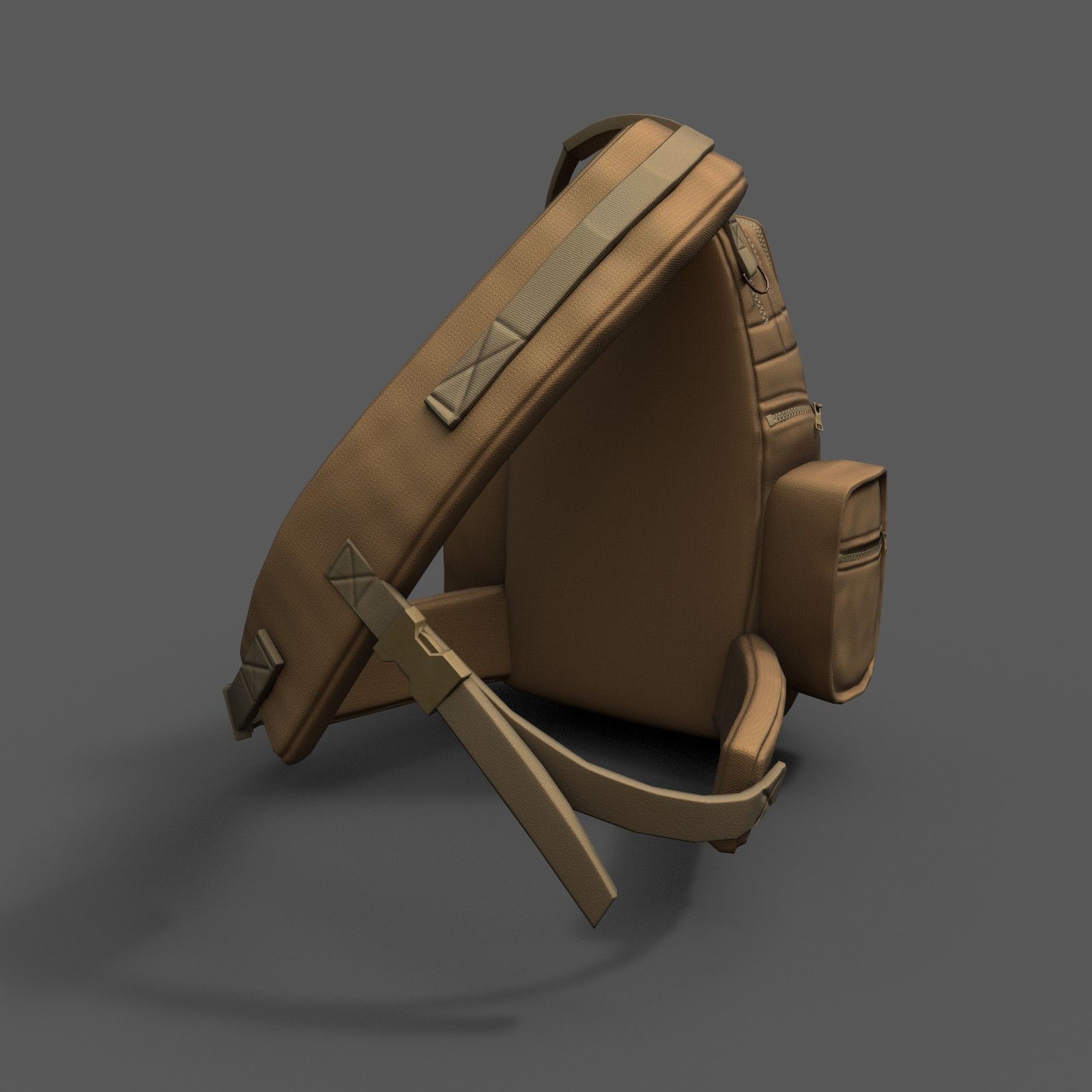 Backpack Camping scifi Generic Low-poly 3D model_3
