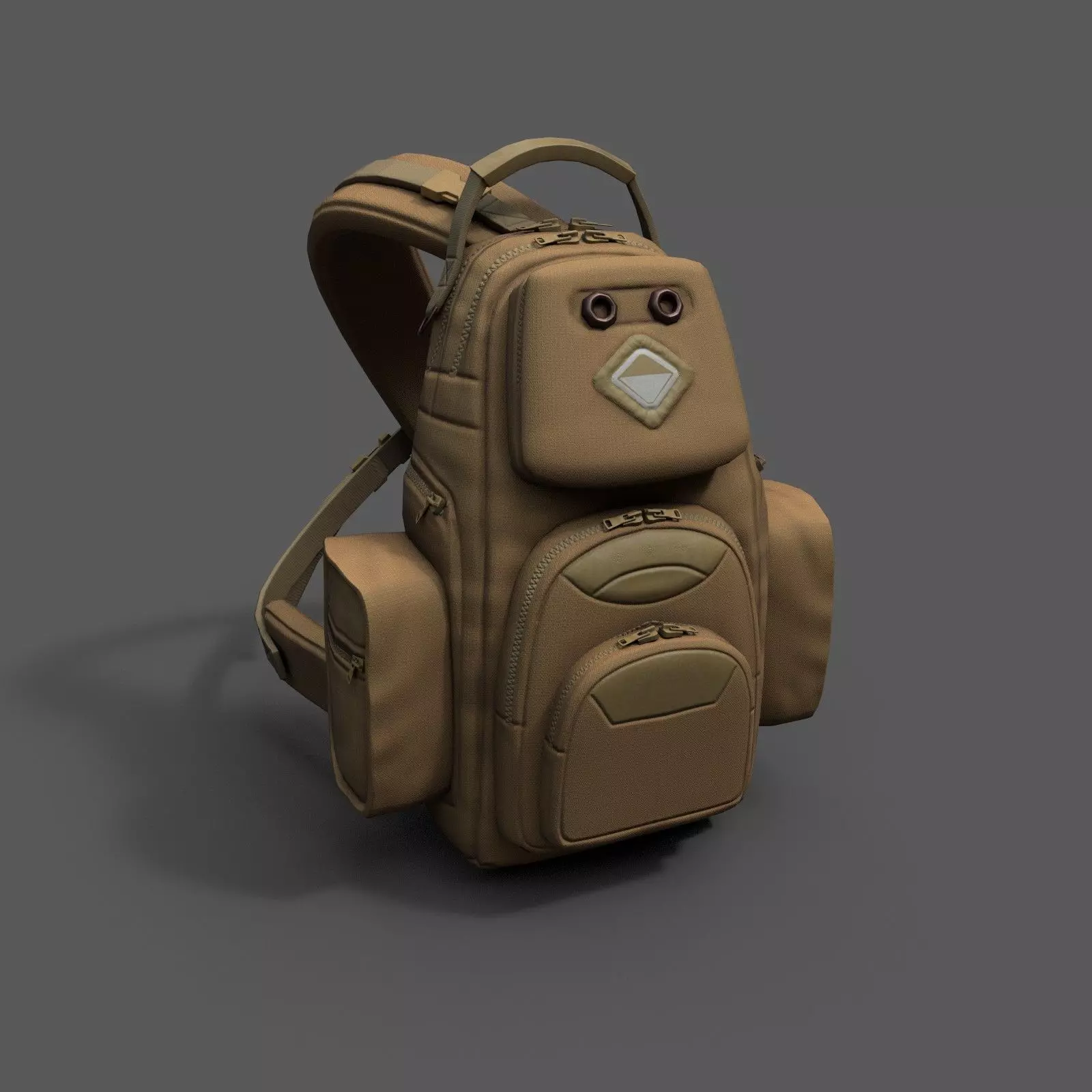 Backpack Camping scifi Generic Low-poly 3D model_0