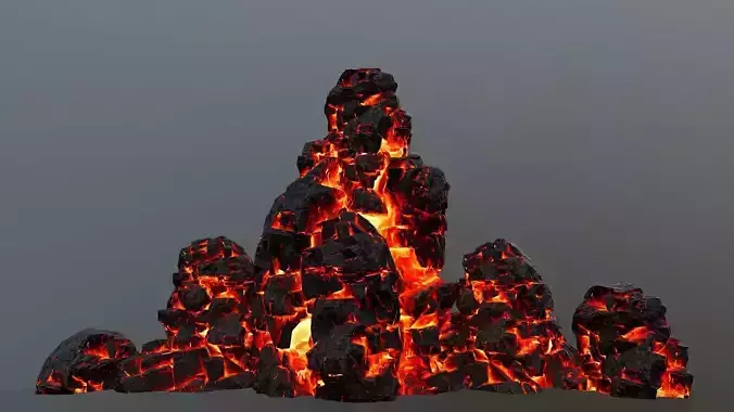 rocks lava rock Low-poly 3D model