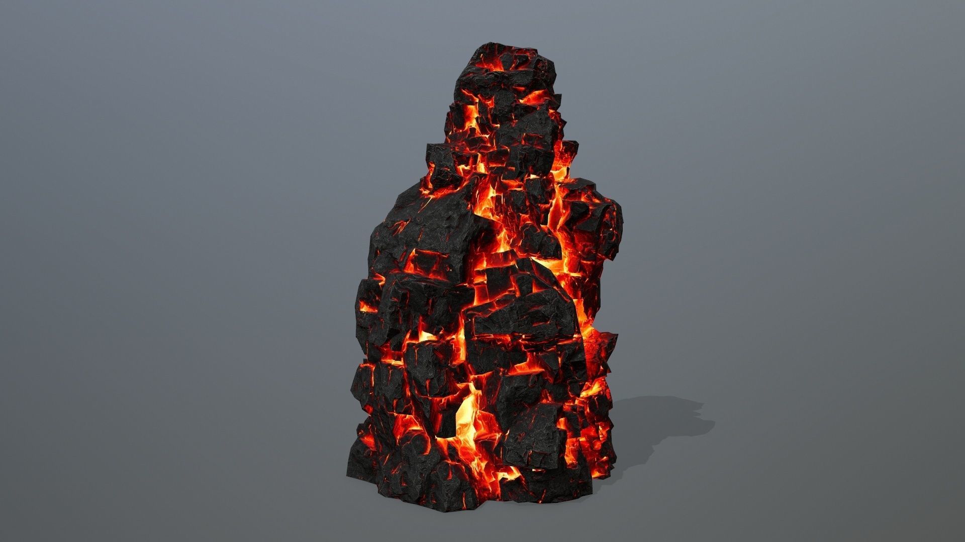 rocks lava rock Low-poly 3D model_1