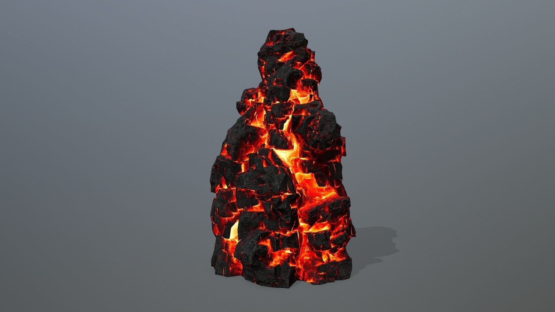 rocks lava rock Low-poly 3D model_7
