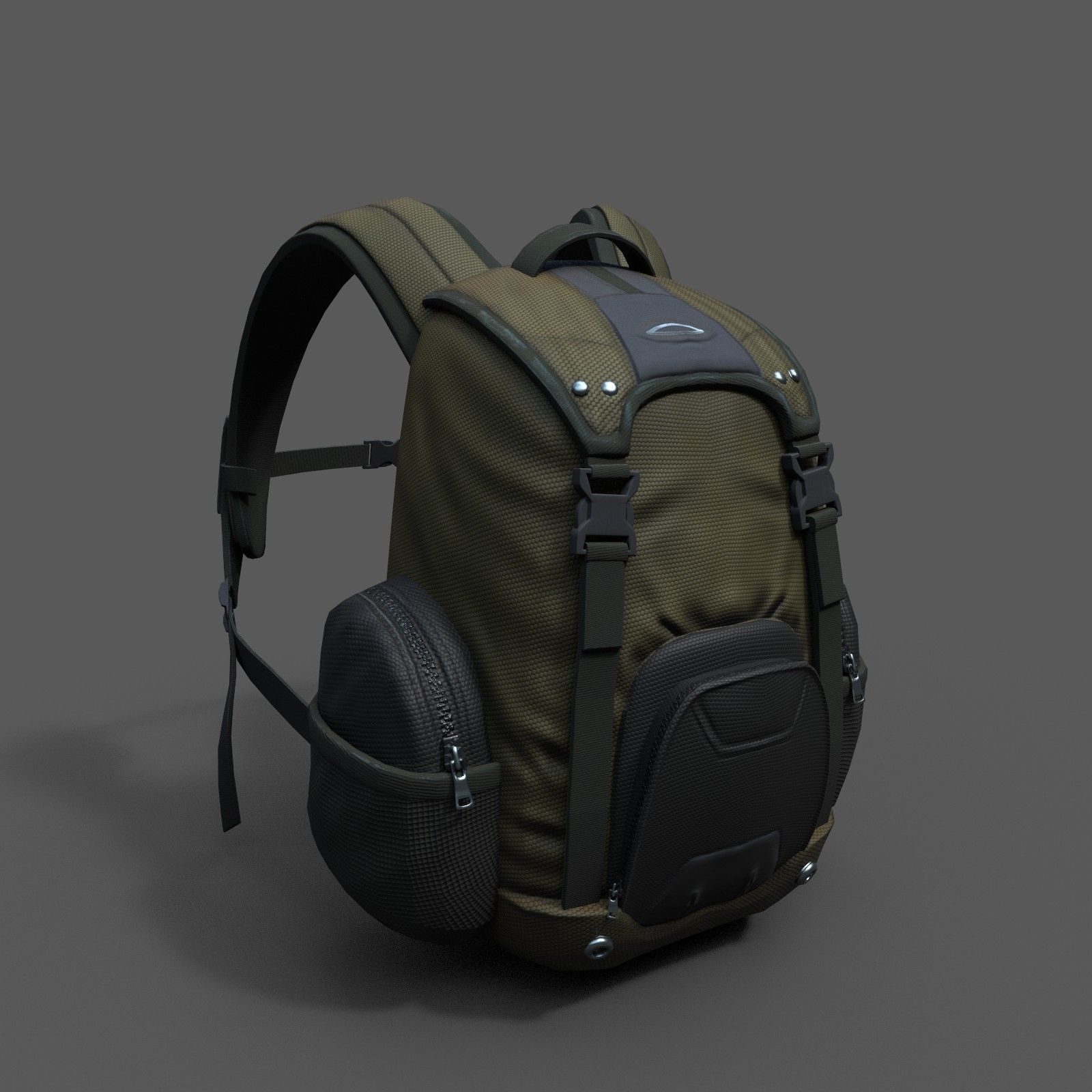 Backpack Camping scifi Generic ver2 Low-poly 3D model_1