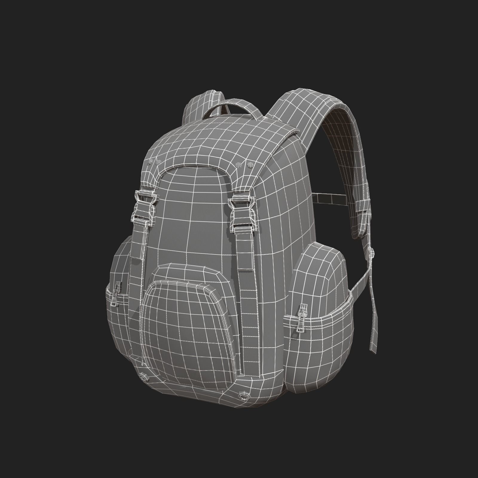 Backpack Camping scifi Generic ver2 Low-poly 3D model_5