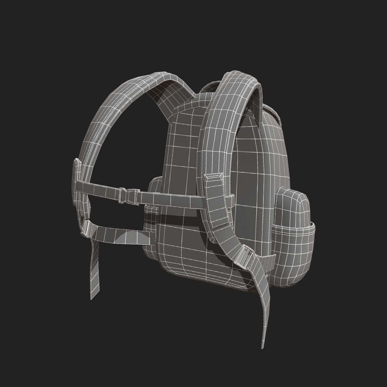 Backpack Camping scifi Generic ver2 Low-poly 3D model_7