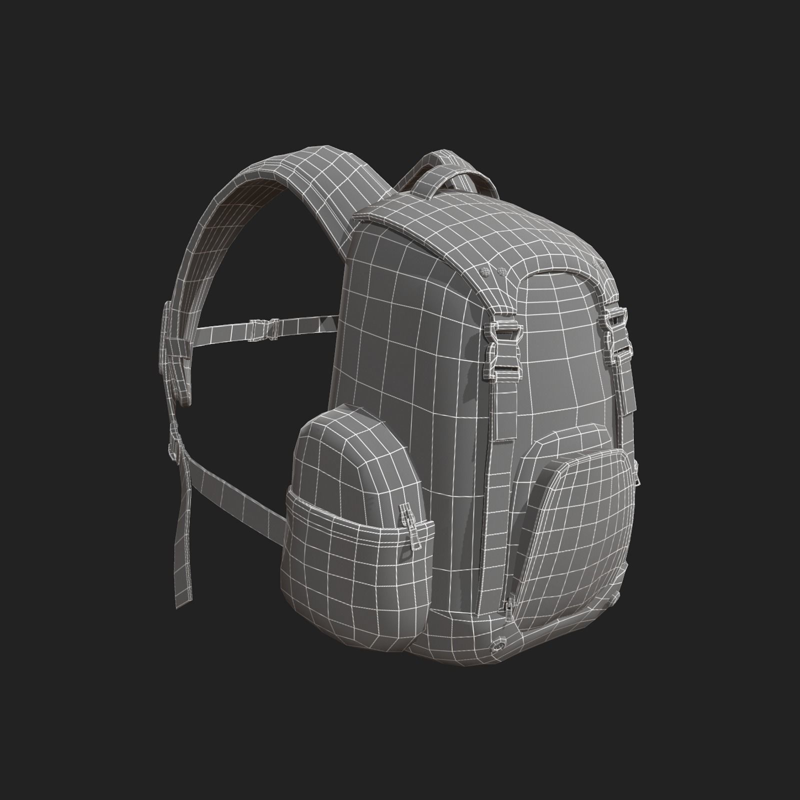 Backpack Camping scifi Generic ver2 Low-poly 3D model_6