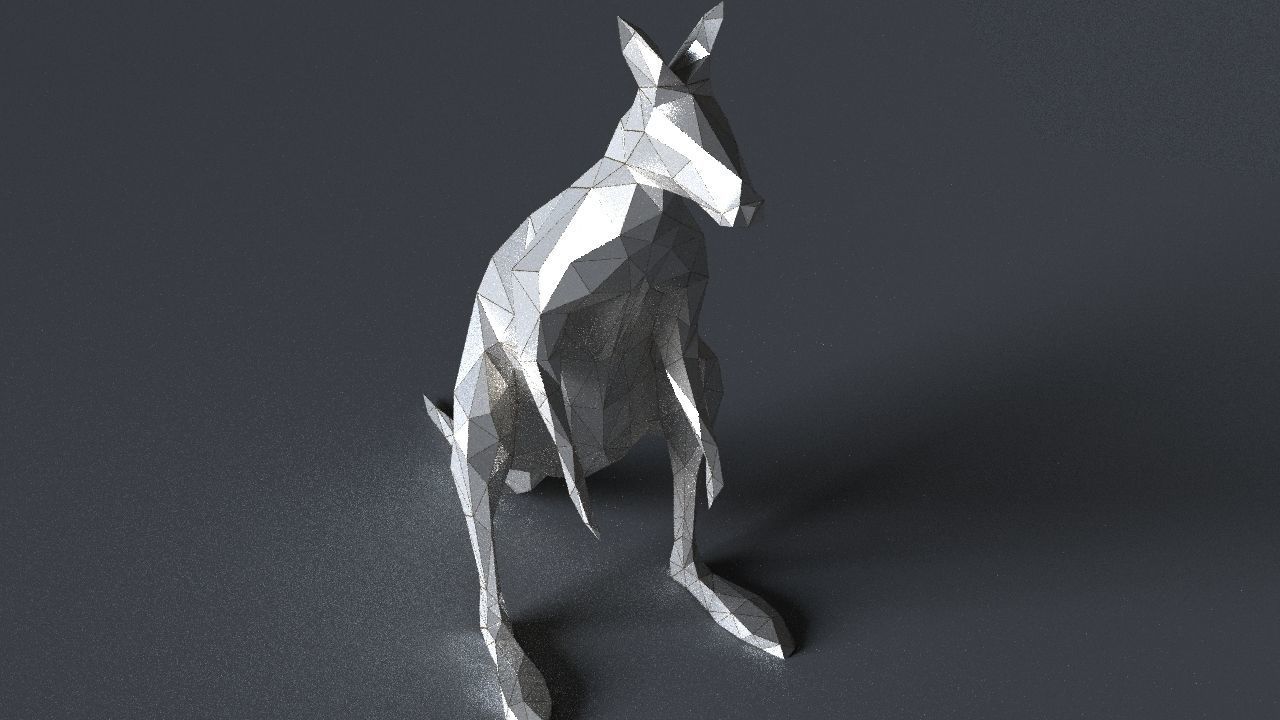 kangaroo low-poly 3D printer model Low-poly 3D model_7