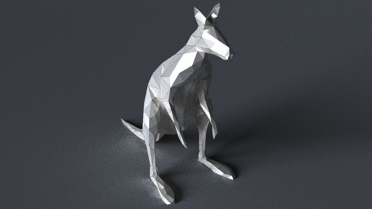kangaroo low-poly 3D printer model Low-poly 3D model_6