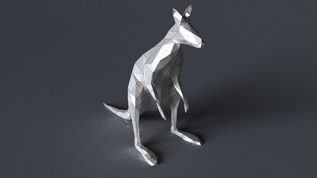 kangaroo low-poly 3D printer model Low-poly 3D model_5
