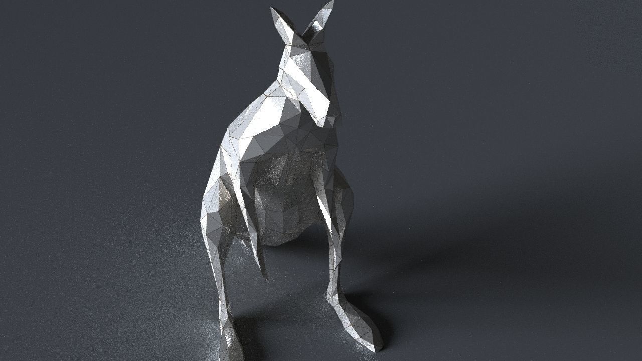 kangaroo low-poly 3D printer model Low-poly 3D model_8