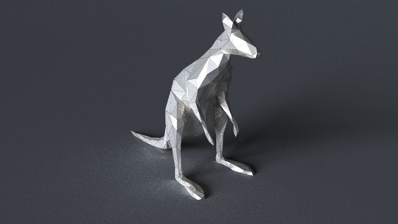 kangaroo low-poly 3D printer model Low-poly 3D model_4