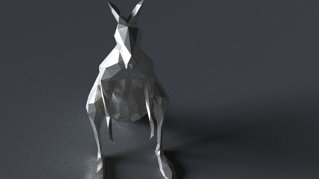kangaroo low-poly 3D printer model Low-poly 3D model_9