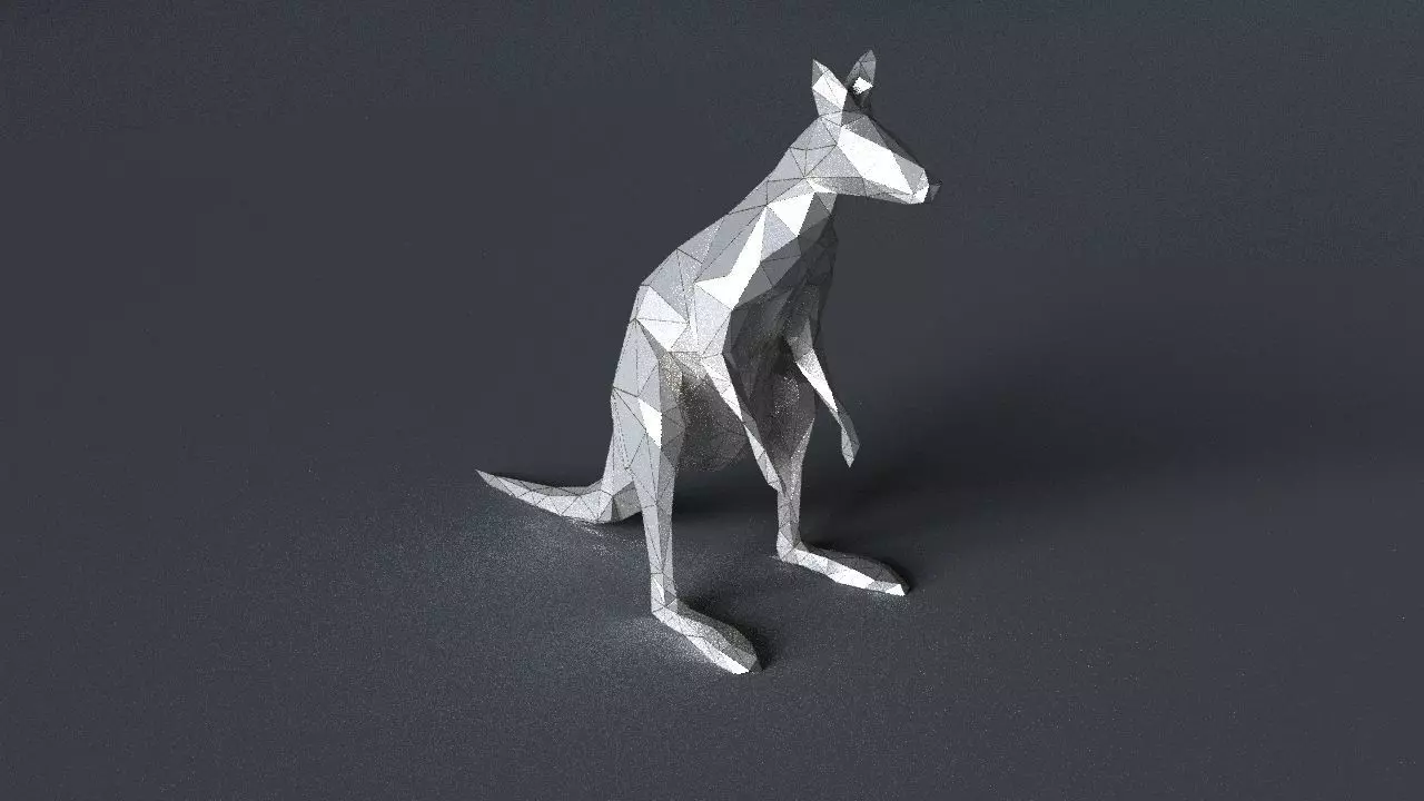 kangaroo low-poly 3D printer model Low-poly 3D model_0