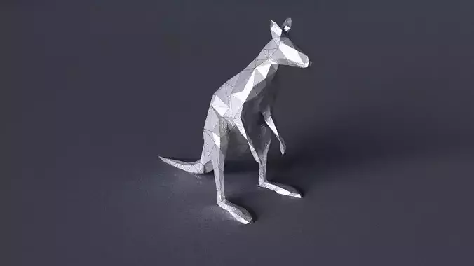 kangaroo low-poly 3D printer model Low-poly 3D model