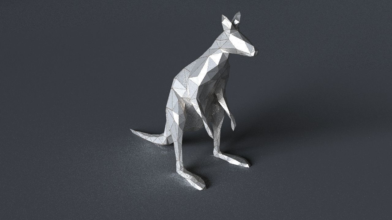 kangaroo low-poly 3D printer model Low-poly 3D model_3