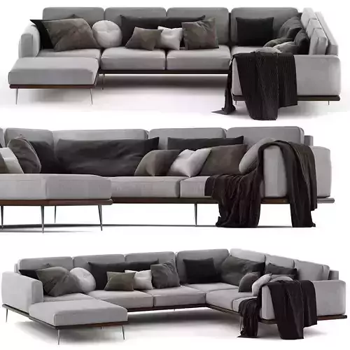 Scandinavian Set - BoConcept Carlton Sofa 3d model