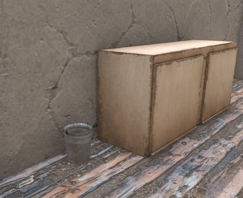 Old modular beach bar Low-poly 3D model_6