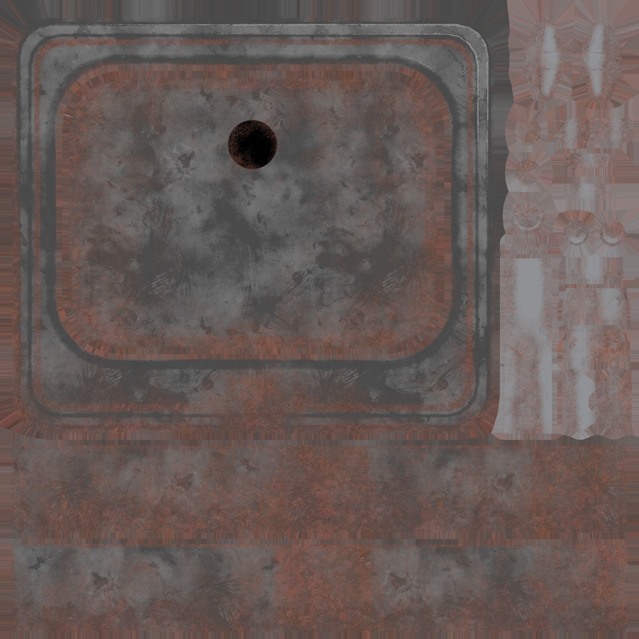 Old modular beach bar Low-poly 3D model_17