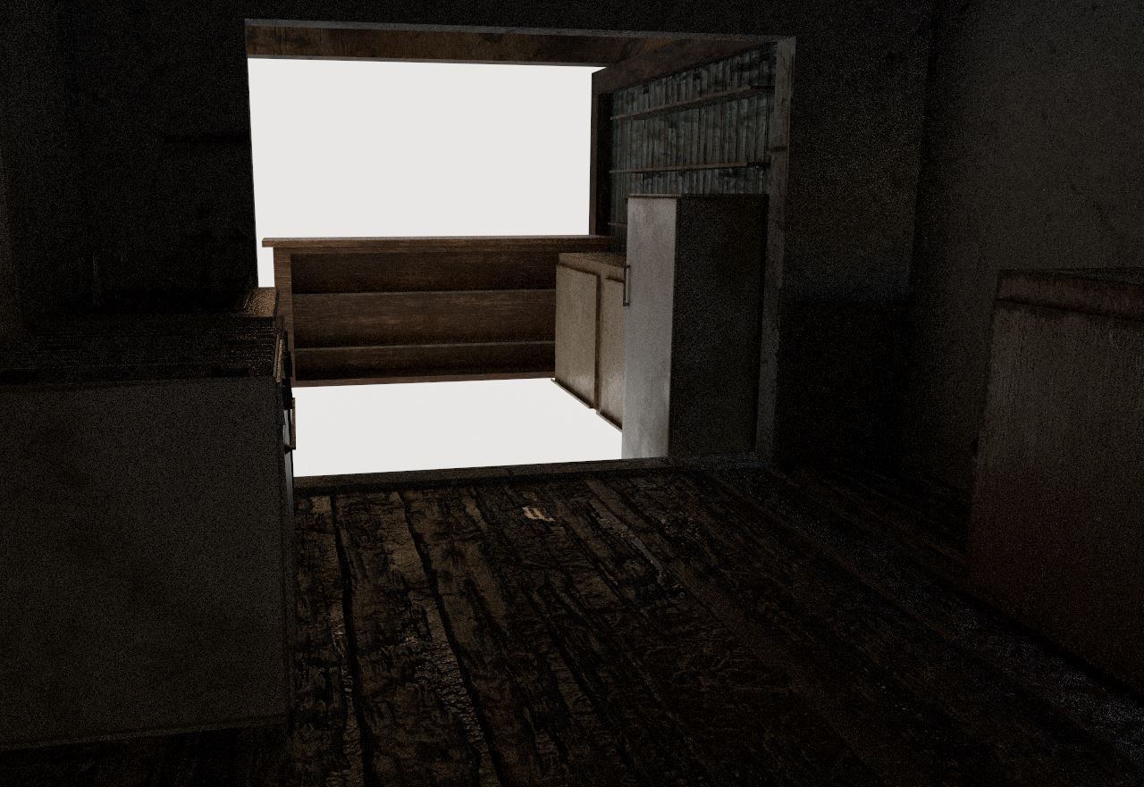 Old modular beach bar Low-poly 3D model_5