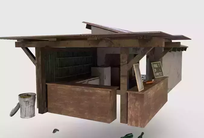 Old  modular beach bar