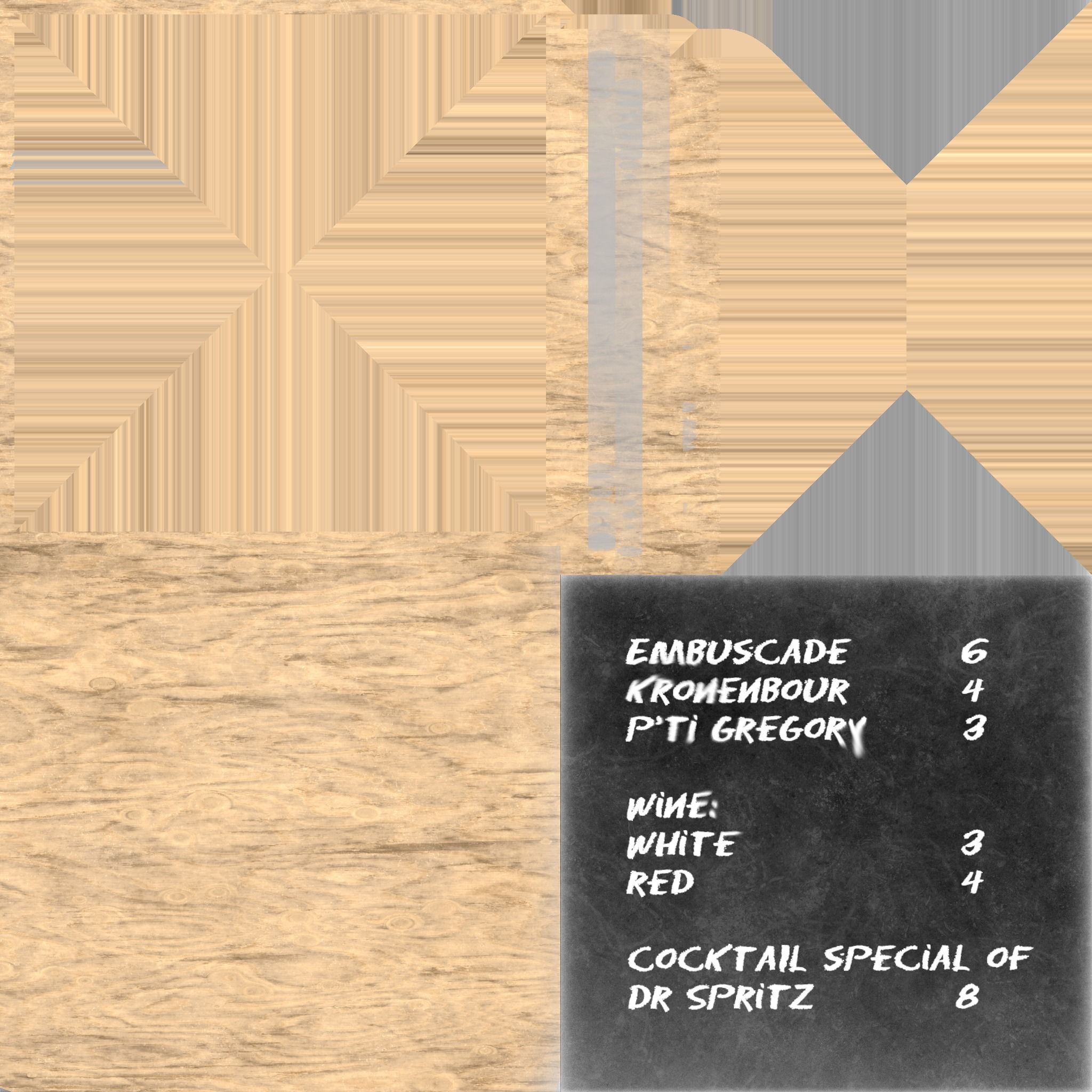 Old modular beach bar Low-poly 3D model_16