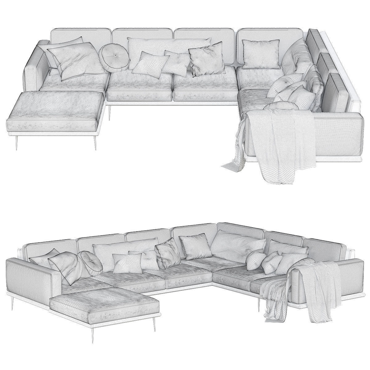 Scandinavian Set - BoConcept Carlton Sofa 3d model Low-poly 3D model_1