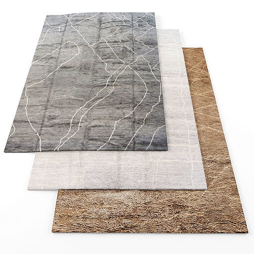 Rugs-508 three rugs Low-poly 3D model