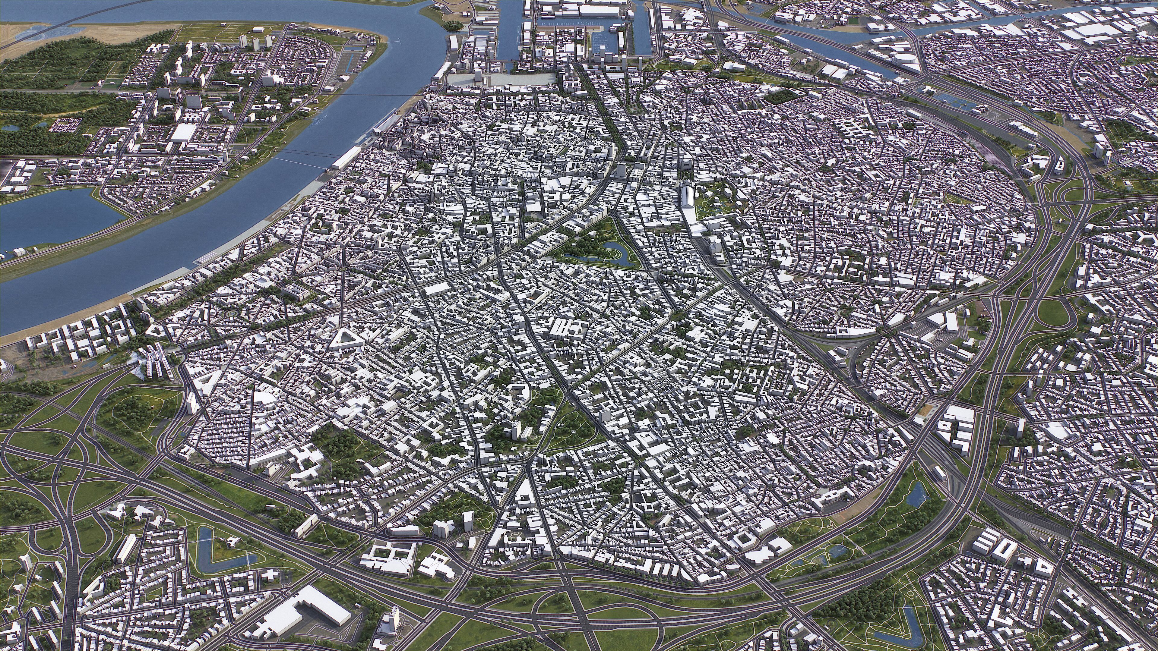 Antwerp - 3D City Model Low-poly 3D model_6