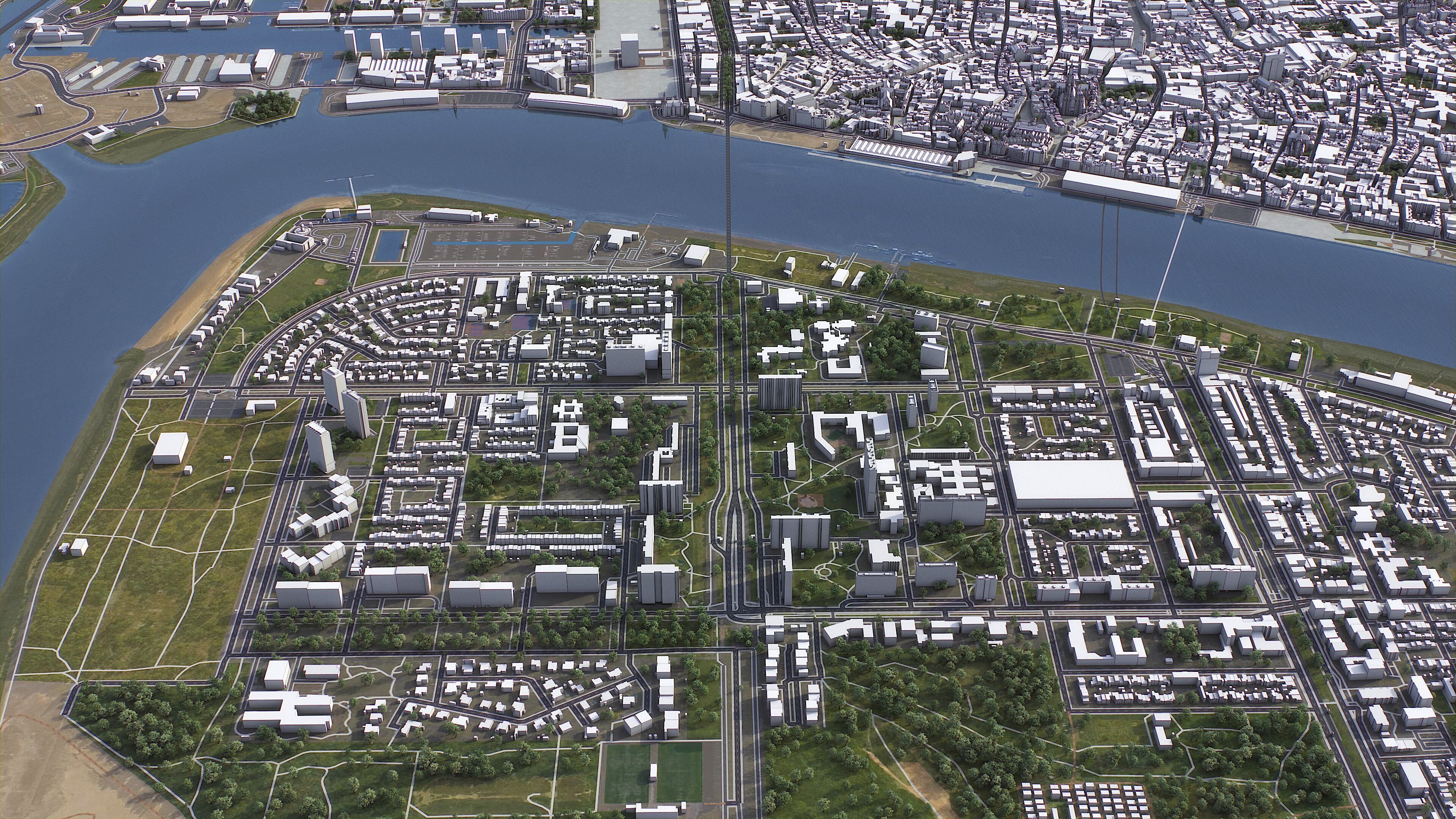 Antwerp - 3D City Model Low-poly 3D model_3