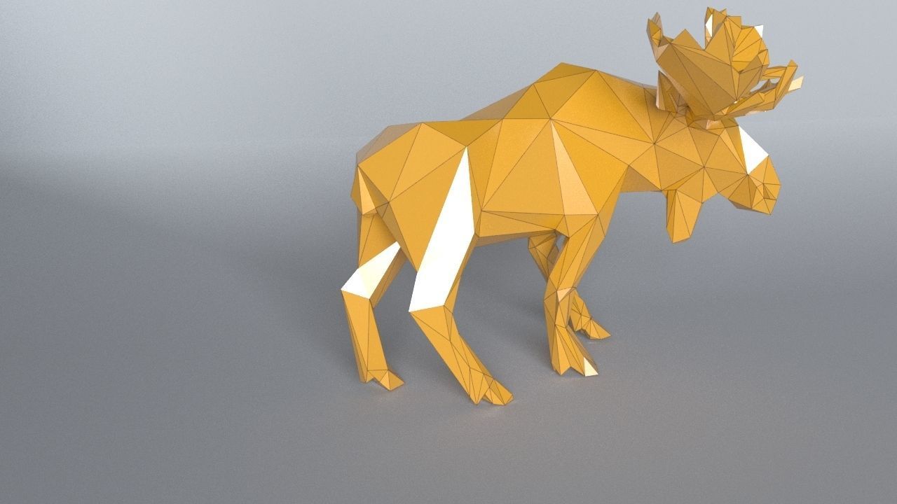 low-poly 3D printer model Moose Low-poly 3D model_9
