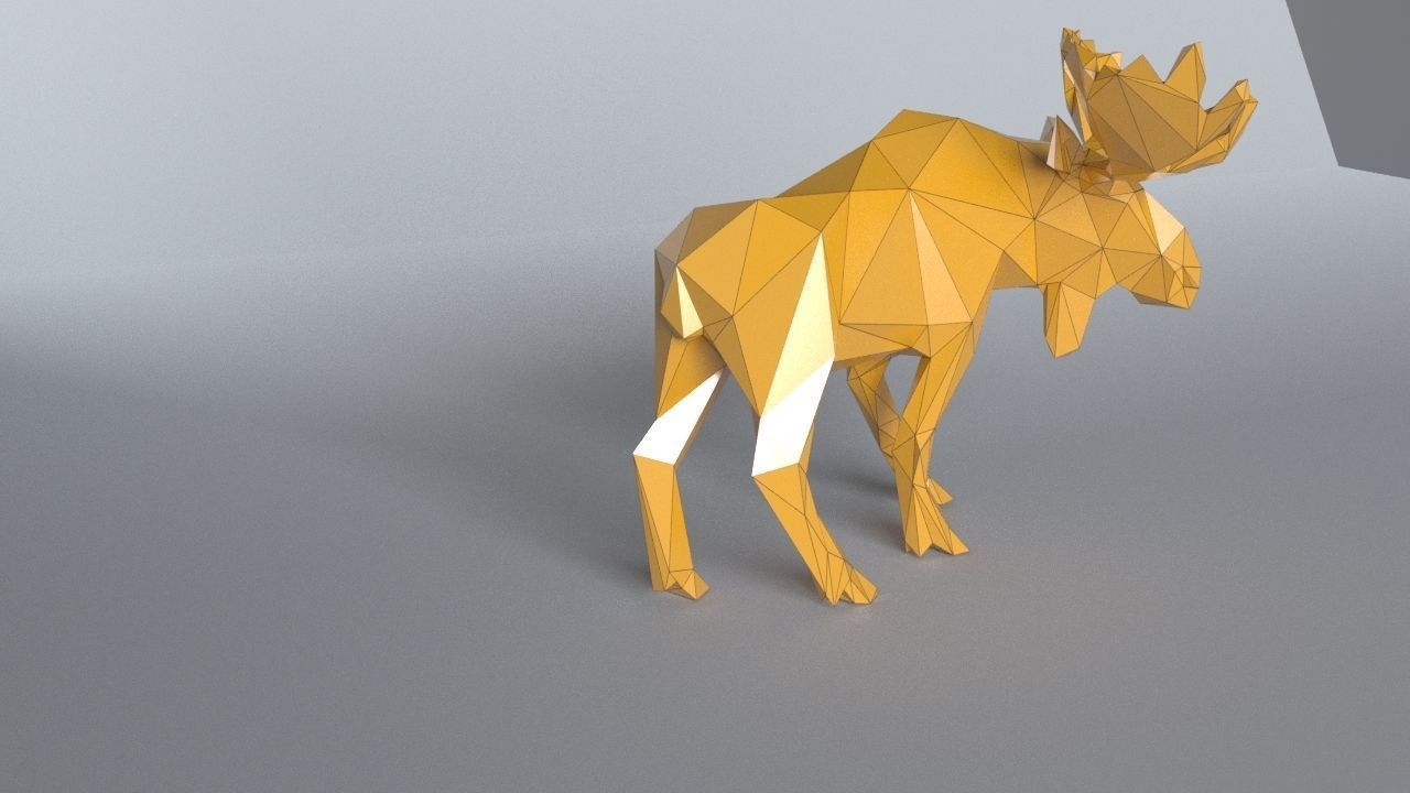 low-poly 3D printer model Moose Low-poly 3D model_11