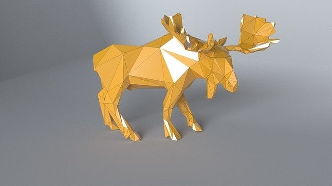 low-poly 3D printer model Moose Low-poly 3D model