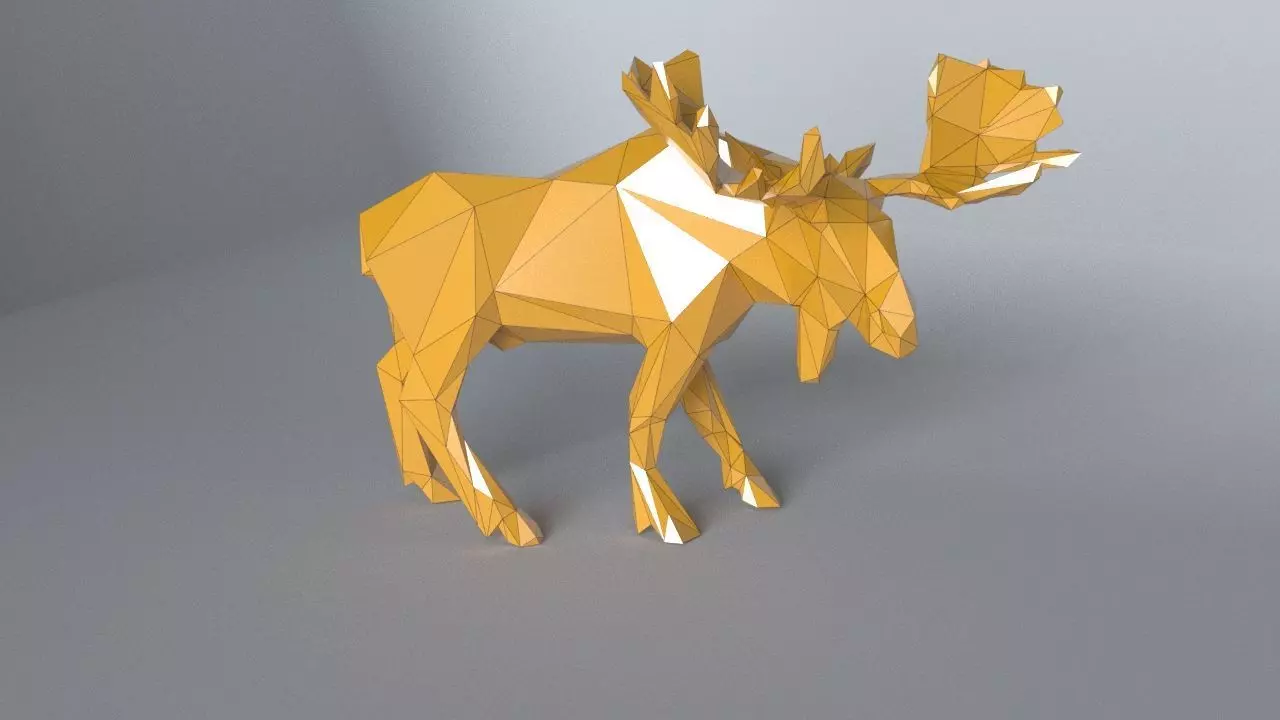 low-poly 3D printer model Moose Low-poly 3D model_0