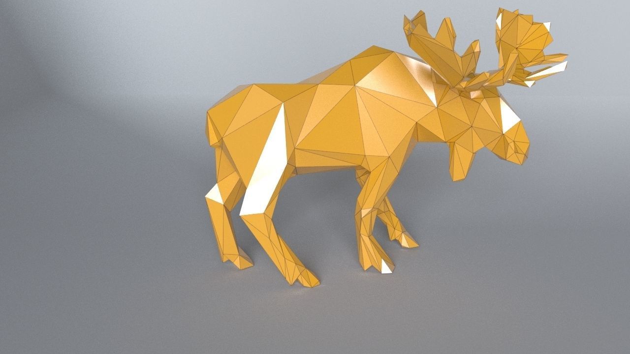 low-poly 3D printer model Moose Low-poly 3D model_7