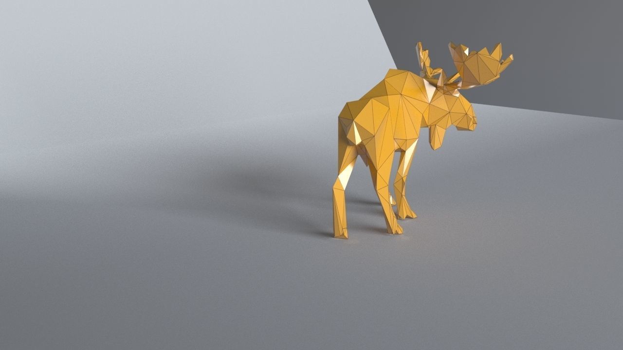 low-poly 3D printer model Moose Low-poly 3D model_15