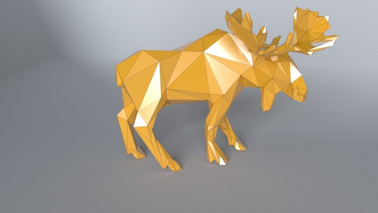 low-poly 3D printer model Moose Low-poly 3D model_6