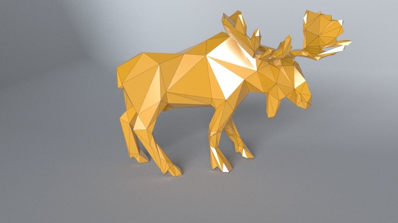 low-poly 3D printer model Moose Low-poly 3D model_5