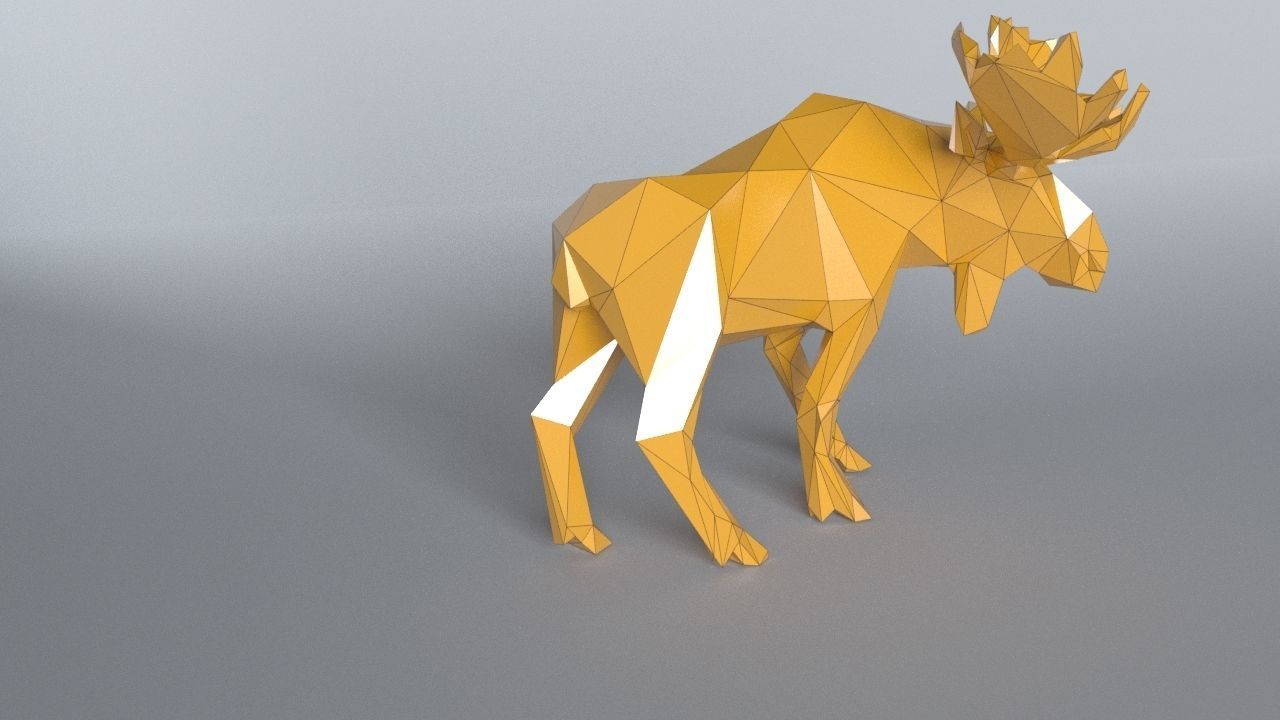 low-poly 3D printer model Moose Low-poly 3D model_10