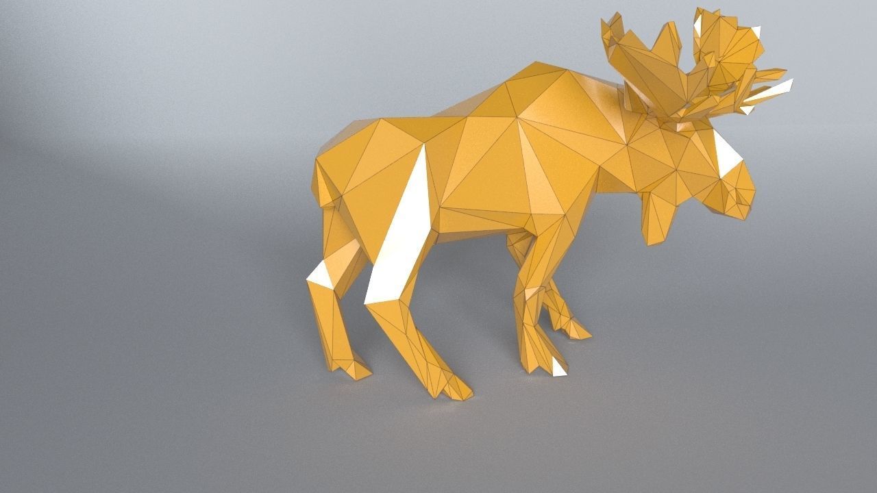 low-poly 3D printer model Moose Low-poly 3D model_8