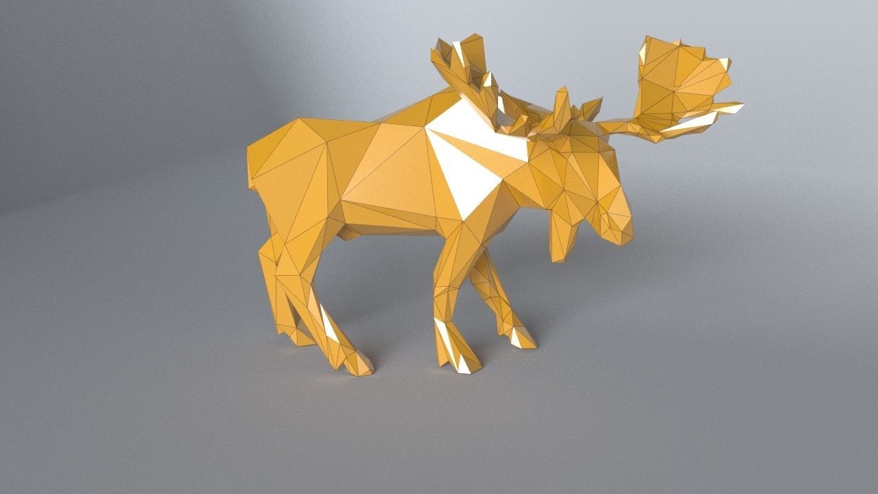 low-poly 3D printer model Moose Low-poly 3D model_2