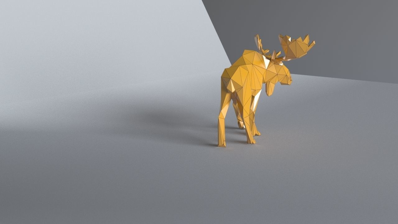 low-poly 3D printer model Moose Low-poly 3D model_17