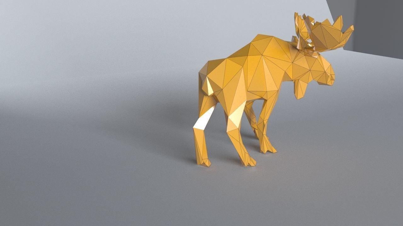 low-poly 3D printer model Moose Low-poly 3D model_12