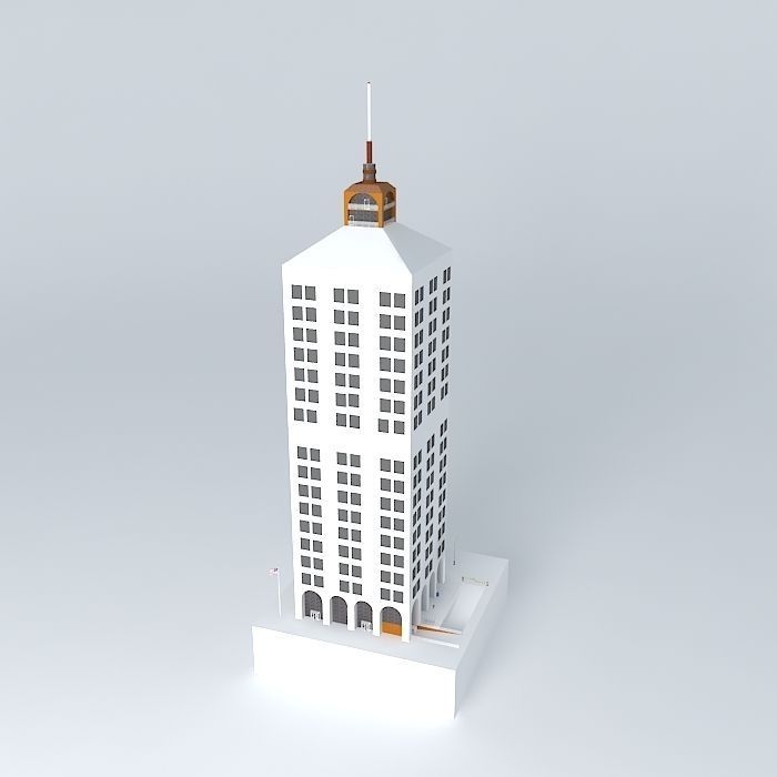 Orange Brick Skyscraper Free 3D model_1