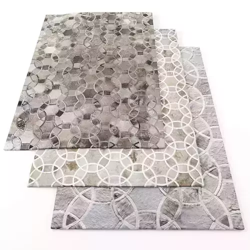 Rugs-517 three rugs with geometric patterns