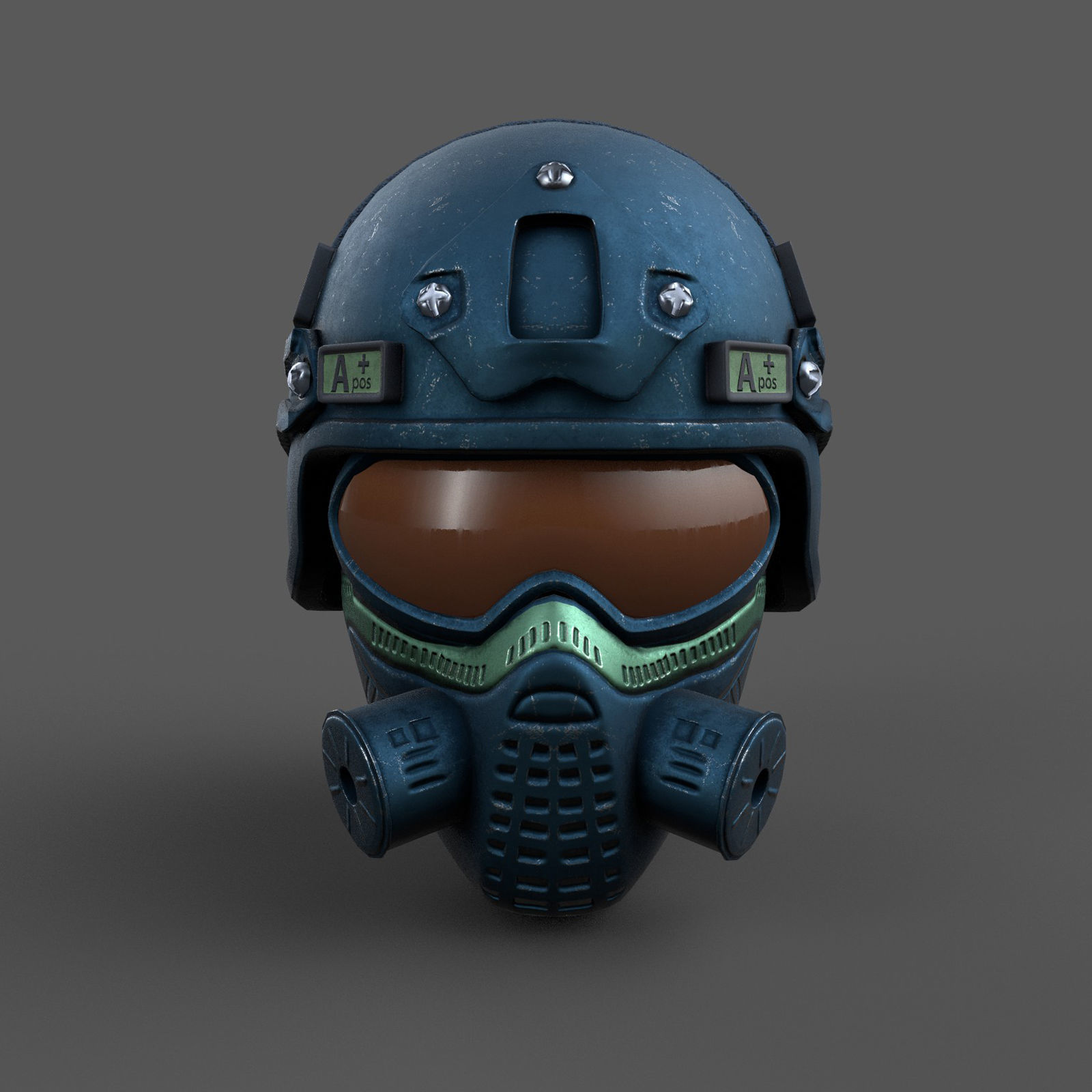 Helmet scifi combat military fantasy Low-poly 3D model_1