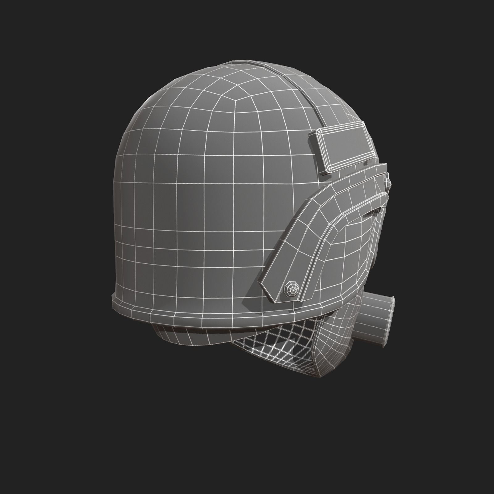 Helmet scifi combat military fantasy Low-poly 3D model_6