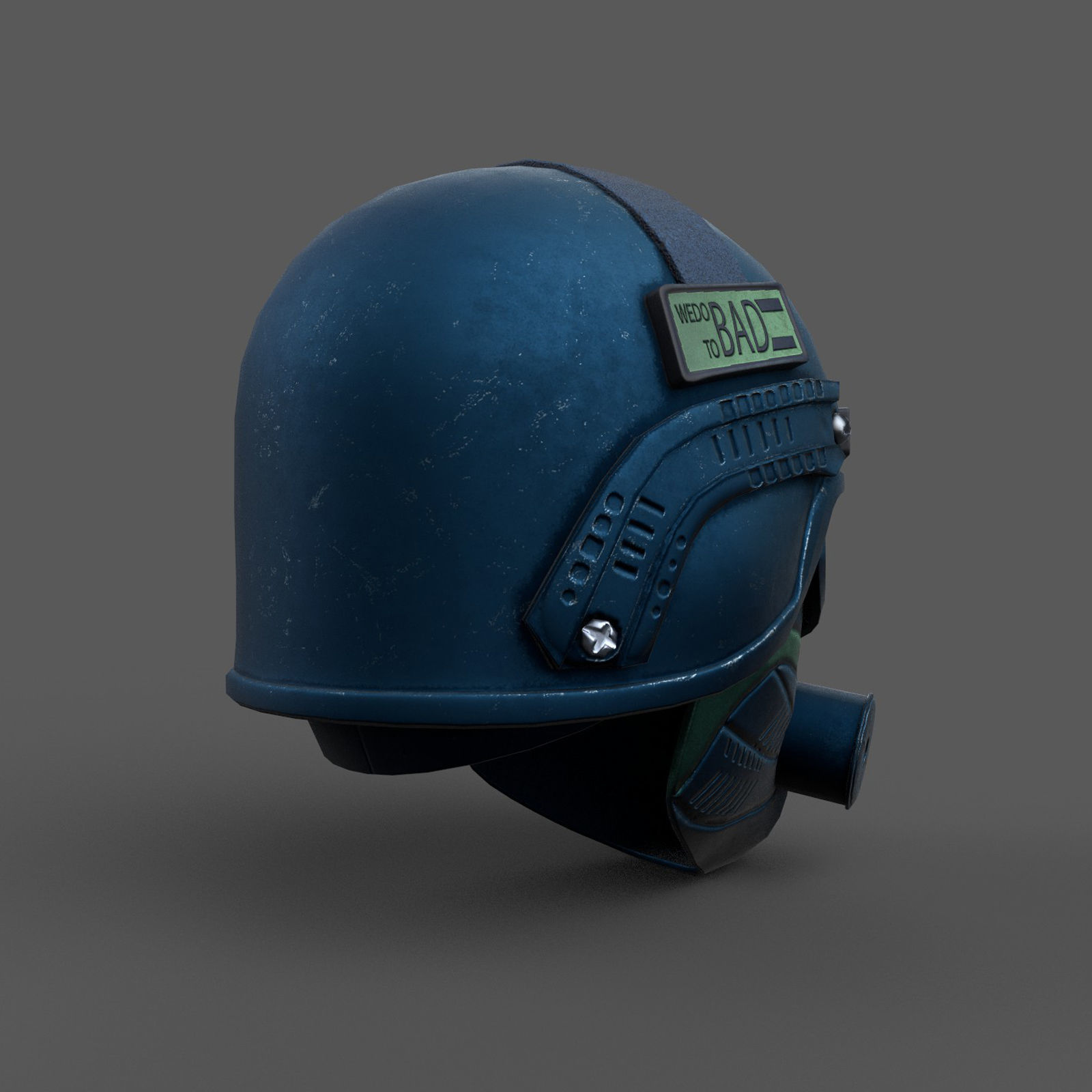 Helmet scifi combat military fantasy Low-poly 3D model_3