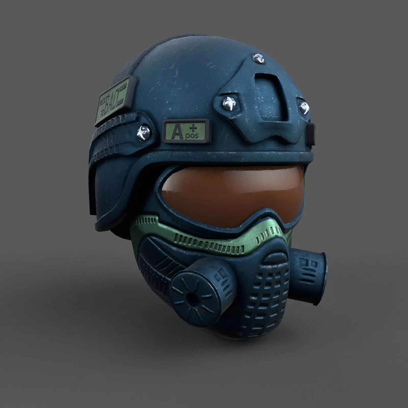 Helmet scifi combat military fantasy Low-poly 3D model_0